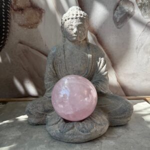Buddha värmeljushållare / Klotställ, 20 cm grå
