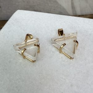 Bergkristall, hänge triangel guld