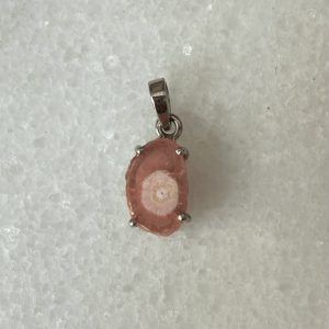Rhodokrosit med stalaktit, hänge silver 925
