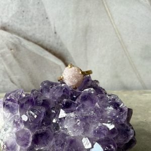 Rosa Ametist, justerbar ring (A)