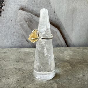 Citrin naturligt upphettad, justerbara ringar silver