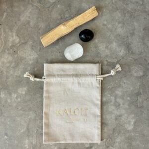 Kristallkit för beskydd & rening - Selenit, Svart obsidian & Palo santo