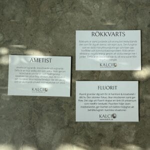 Kristallkort, med information om denna kristall