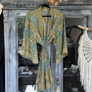 Kimono från Malkaa, blå/ljusgrön