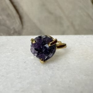 Ametist, justerbar ring guld (C)