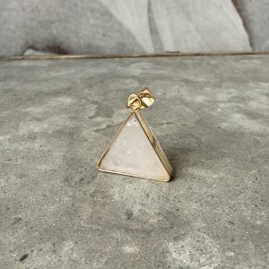 Rosenkvarts, hänge triangel stående guld