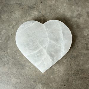 Selenit, hjärta laddningsplatta (10 cm)