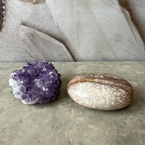 Blomsteragat, jumbo palmstone (A)