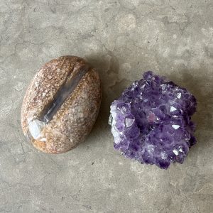 Blomsteragat, jumbo palmstone (B)