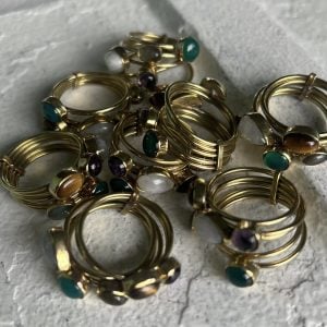 Boho ring med olika stenar