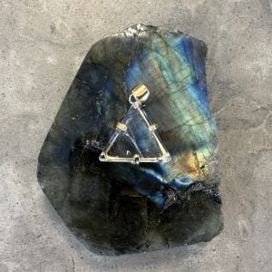 Bergkristall, hänge triangel guld