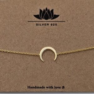 Armband med måne, guldpläterad
