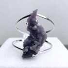 Druvagat/Grape Kalcedon, justerbart armband silver (B)