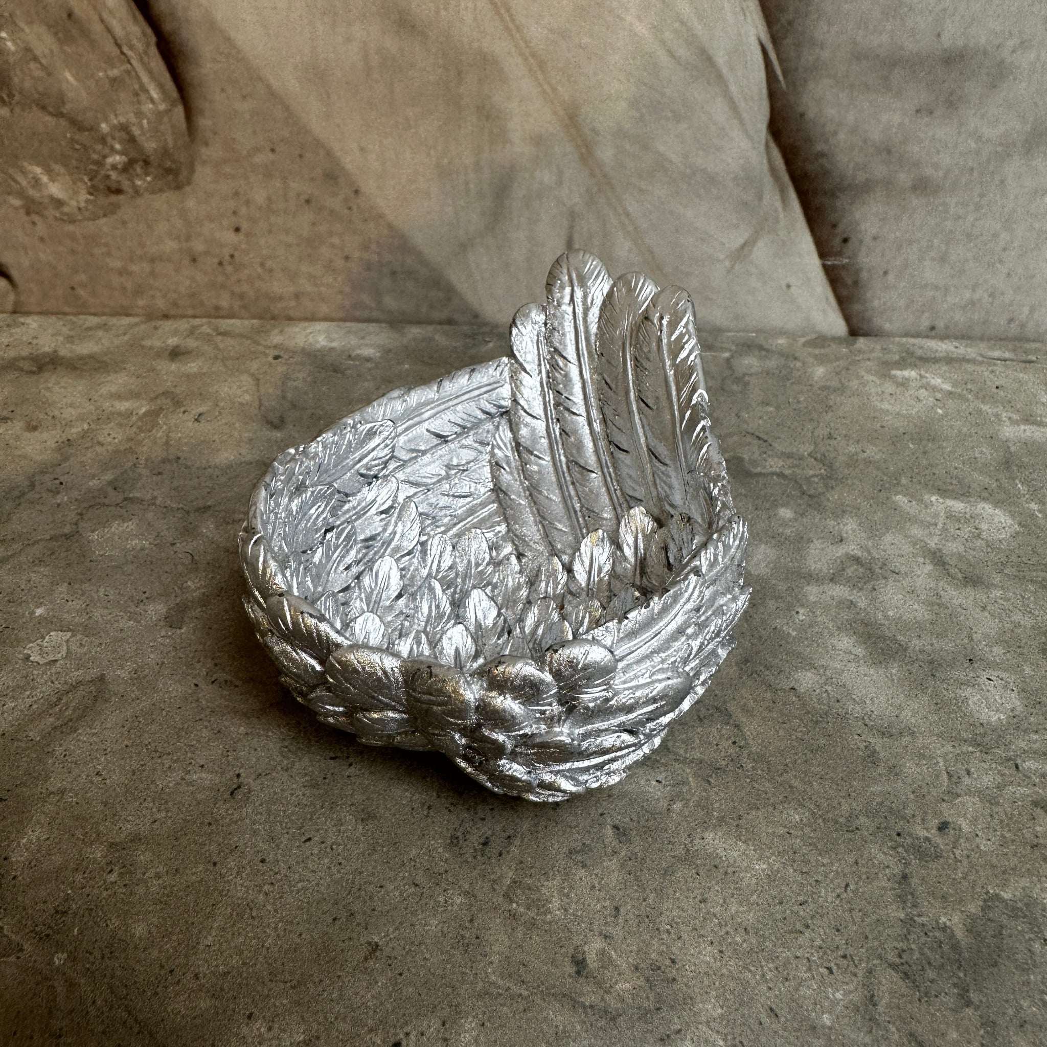 Änglavingar, klotställ silver