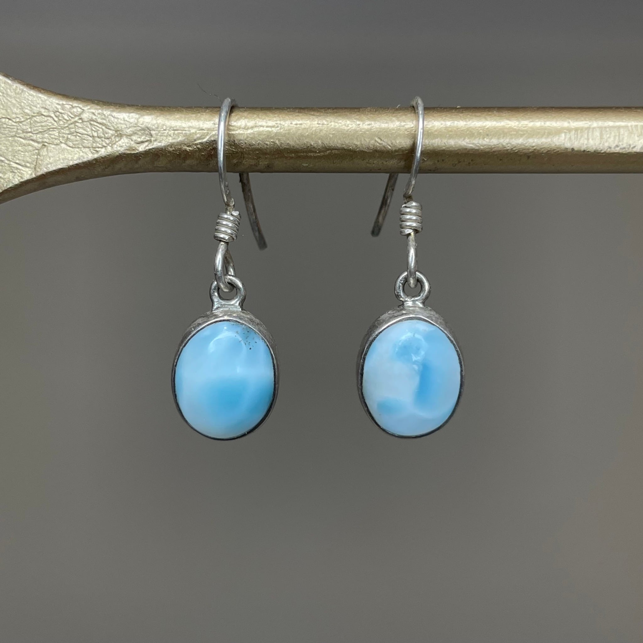 Larimar, örhängen silver 925