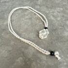 Halsband för kristall i Makramé, vit